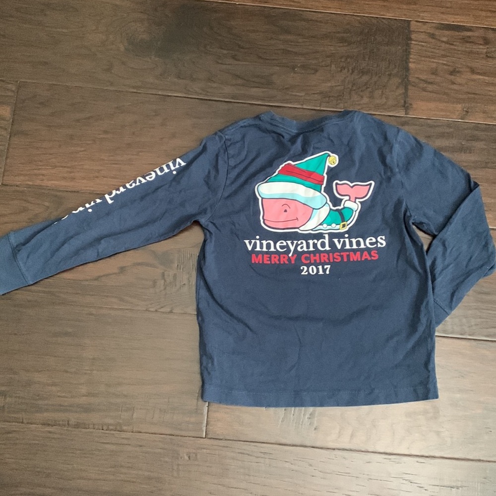 Vineyard Vines Long Sleeve Whale Pocket T-shirt Christmas Size 5